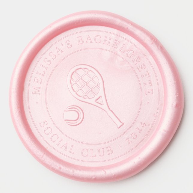 Tennis Social Club Bachelorette Weekend Wax Seal Sticker (Front)