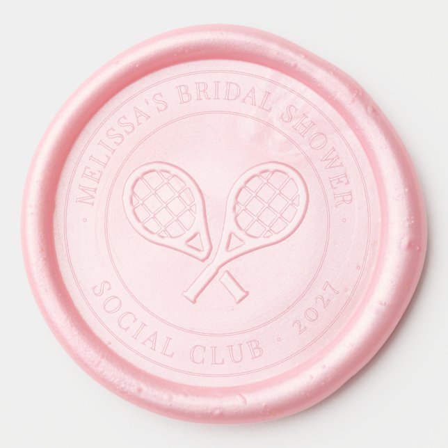 Tennis Social Club Preppy Bridal Shower Wax Seal Sticker (Front)