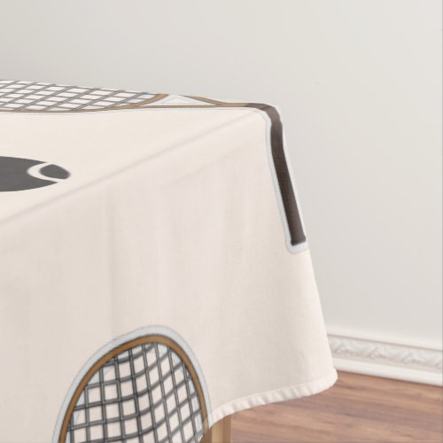 Tennis Soft Pink  Brown Custom Name Girly Sports  Tablecloth
