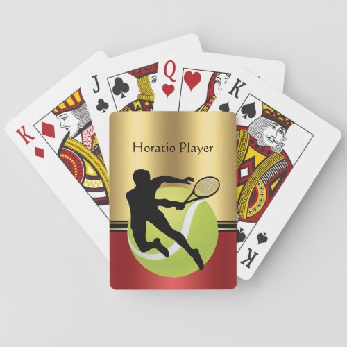 Tennis Sport Male Player Ball elegant Personalize Playing Cards