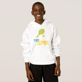 Tennis Sport Pop Art, Green & Yellow Racket & Ball Hoodie