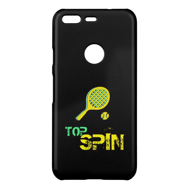 Tennis Sport Pop Art, Green & Yellow Racket & Ball Uncommon Google Pixel Case (Back)