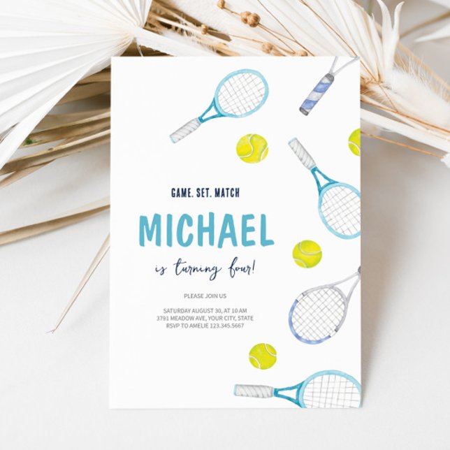 Tennis Sport Theme Birthday Invitation  (Creator Uploaded)