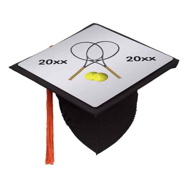 Tennis Sport Theme Graduation Cap Topper (Angled)