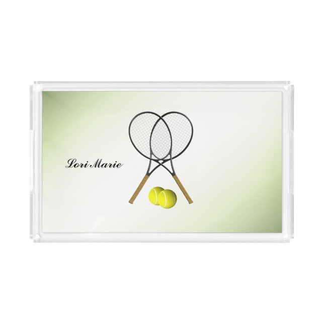 Tennis Sport Theme Personalized Acrylic Tray (Front)