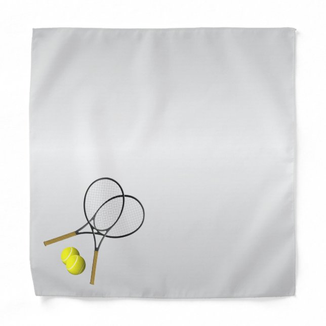Tennis Sport Theme Silver Bandana (Front)
