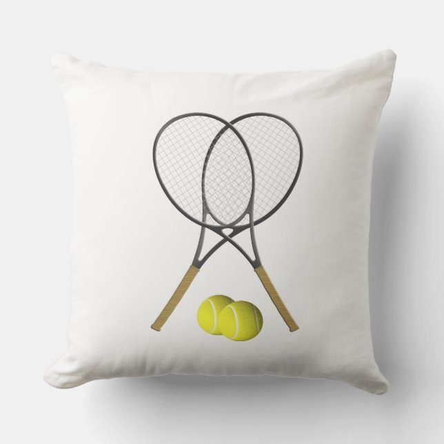Tennis Sport Theme Throw Pillow (Front)