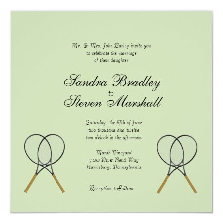 Tennis Sport Theme Wedding Invitations