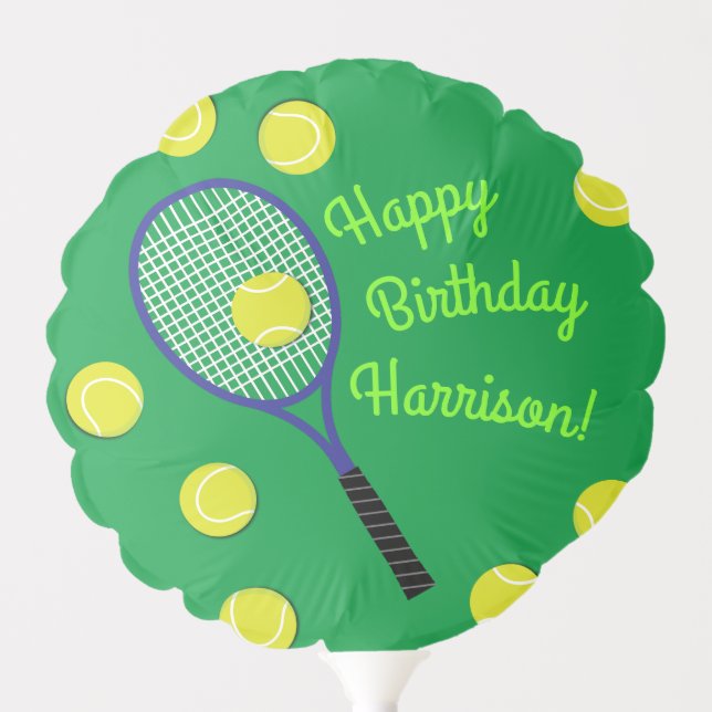 Tennis Sports Birthday Party Balloon (Front)