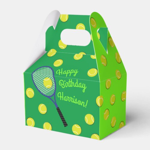 Tennis Sports Birthday Party Favor Boxes