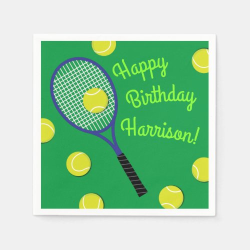 Tennis Sports Birthday Party Napkins