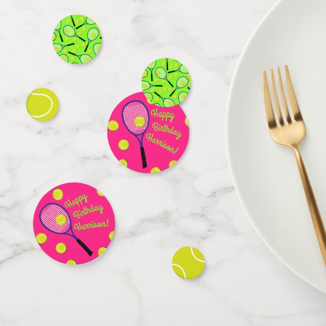Tennis Sports Birthday Party Pink Confetti (Group)