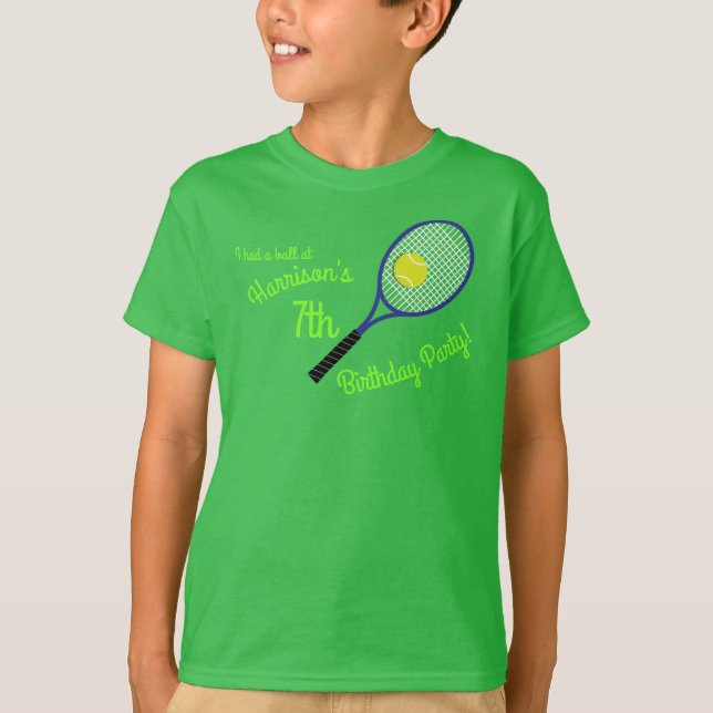 Tennis Sports Birthday Party T-Shirt (Front)
