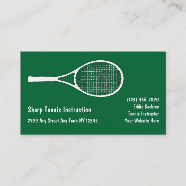 Tennis Sports Business Cards (Front)