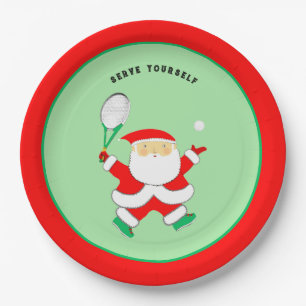 Tennis Sports Christmas party paper plate