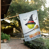 Tennis Sports Happy Halloween Personalized Name House Flag