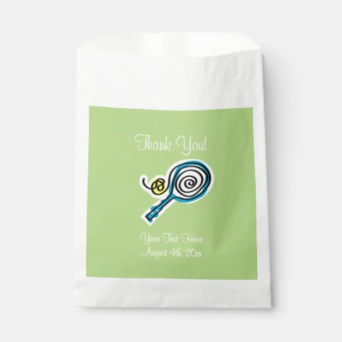 Tennis sports theme baby shower party favor bags