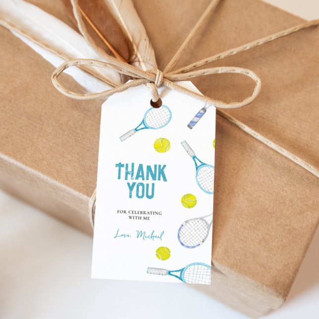 Tennis Sports Theme Birthday Gift Tag (Creator Uploaded)