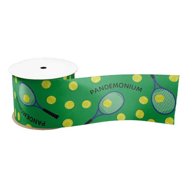 Tennis Sports with Team Name Satin Ribbon (Spool)