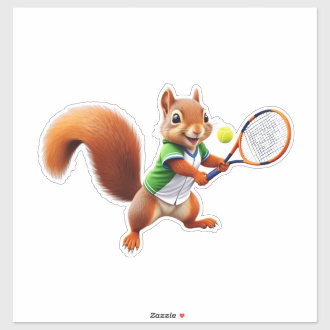 Tennis Squirrel Sticker (Sheet)
