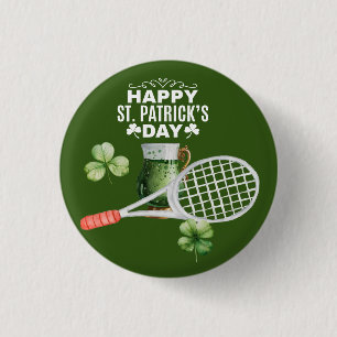 Tennis St. Patrick's day for tennis player Button