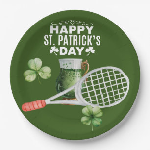 Tennis St. Patrick's day for tennis player Paper Plates