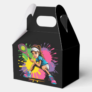 Tennis Star Girl Birthday Party Favor Boxes