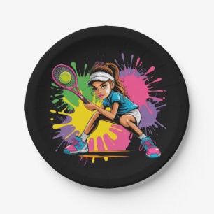 Tennis Star Girl Birthday Party Paper Plates