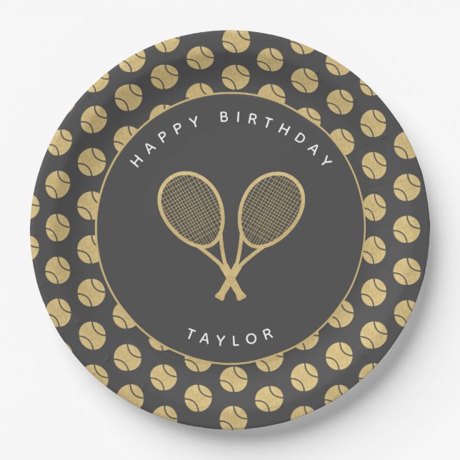 Tennis Star - Tennis Ball Paper Plates (Front)
