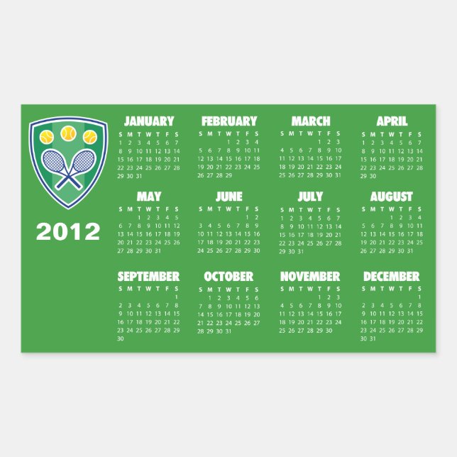 Tennis sticker gift with calendar (Front)