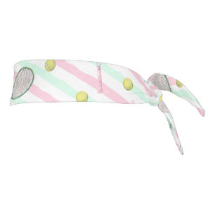 Tennis Stripes Pale Green and Pink Tie Headband