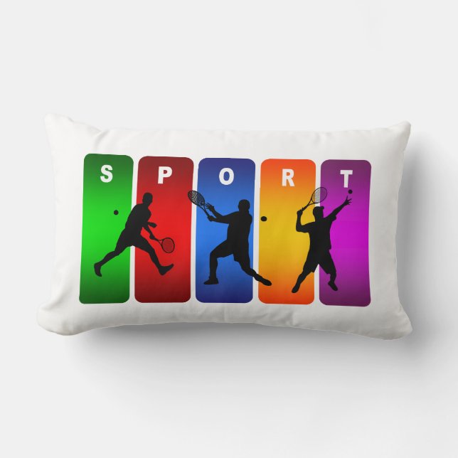Tennis Super Cool Sport Design (Male) Lumbar Pillow (Front)