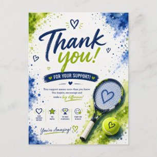 Tennis Support Appreciation Postcard