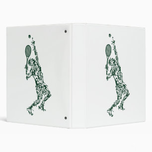 Tennis T Shirt - Player Positions Balls Racket in 3 Ring Binder