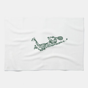Tennis T Shirt - Player Positions Balls Racket in Kitchen Towel