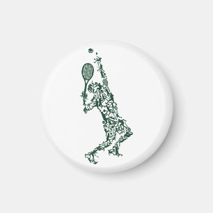 Tennis T Shirt - Player Positions Balls Racket in  Magnet