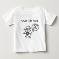 Tennis T Shirt with personalizable cartoon print