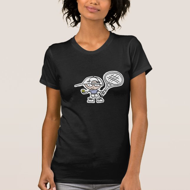 Tennis T Shirt with personalizable cartoon print (Front)