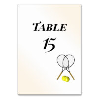 Tennis Table Number Place Cards
