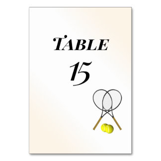 Tennis Table Number Place Cards