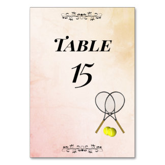 Tennis Table Number Place Cards