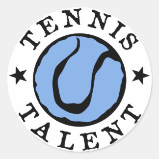 Tennis Talent Blues Classic Round Sticker