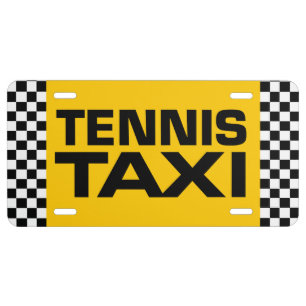 Tennis Taxi License Plate