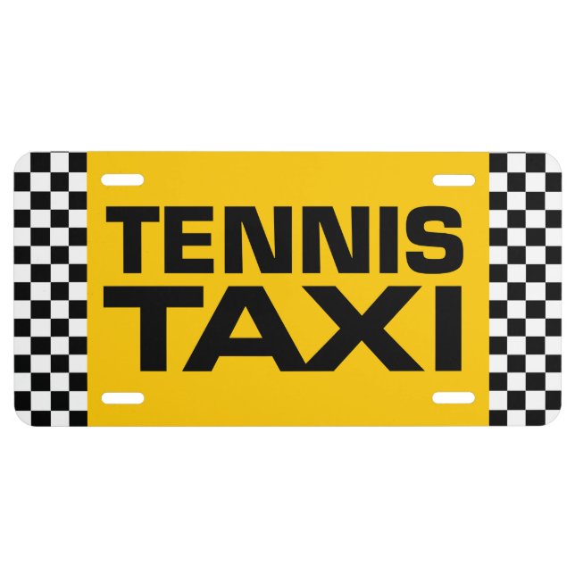 Tennis Taxi License Plate (Front)