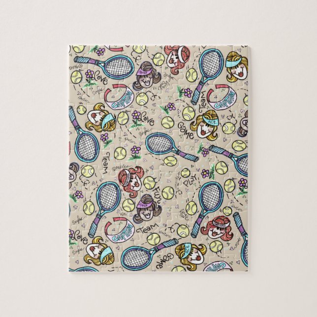 Tennis Team Gals Jigsaw Puzzle (Vertical)
