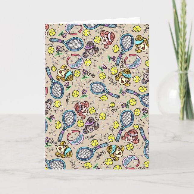 Tennis Team Gals with envelope Card (Front)