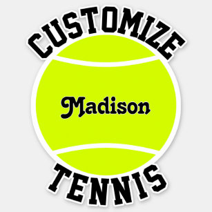 Tennis Team Name and Player Name Custom Sports Sticker