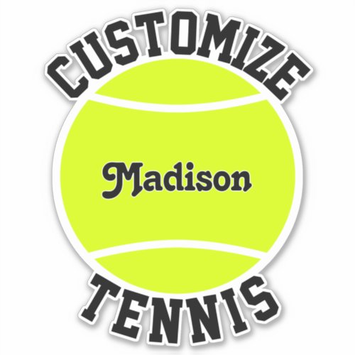 Tennis Team Name and Player Name Custom Sports Sticker