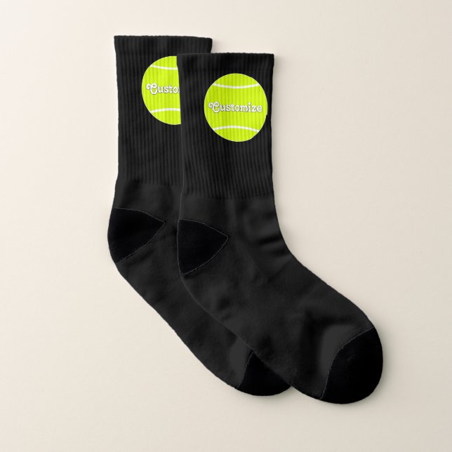 Tennis Team Name or Text Customizable Sports Socks (Pair)