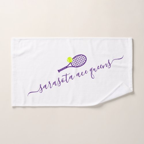 Tennis Team Name Personalized Hand Towel